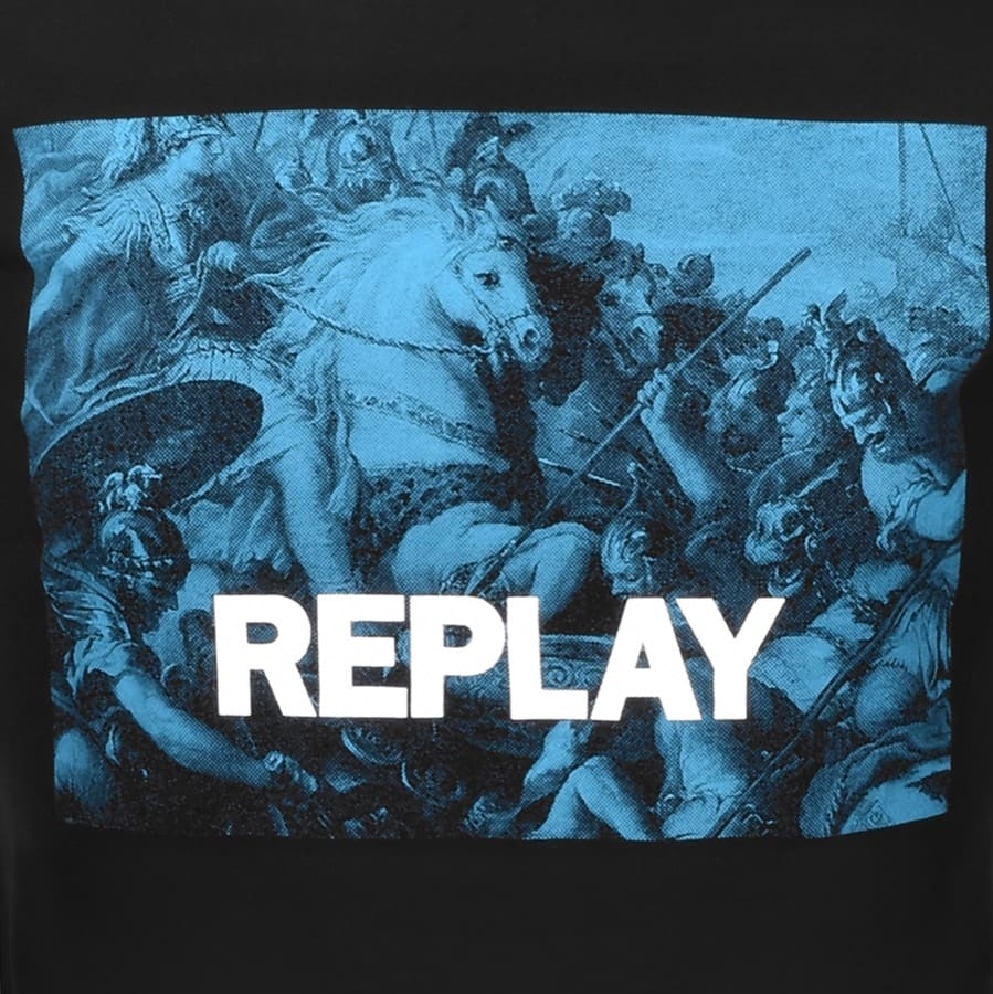 Alternative Image for ProductReplay Logo Crew Neck T Shirt Black3